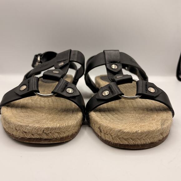 GUCCI Leather O-Ring Fisherman Espadrille Sandal Black Sz 10.5 $995 main image 9